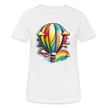 En haut, en haut et en loin - T-shirt respirant Femme - blanc - Devant - AI Model Female 172 dark (172cm)