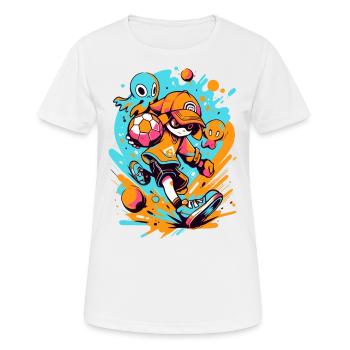 Jeux - StreetArt: Cool Cartoon Soccer Player - T-shirt respirant Femme - blanc - Devant - AI Model Female 172 dark (172cm)