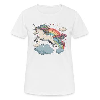Das verzauberte Einhorn - Frauen T-Shirt atmungsaktiv - Weiß - Vorne - AI Model Female 172 dark (172cm)