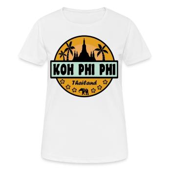 Koh Phi Phi Thaïlande - T-shirt respirant Femme - blanc - Devant - AI Model Female 172 dark (172cm)
