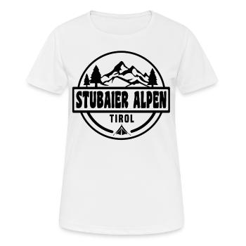 Stubaier Alpen - Frauen T-Shirt atmungsaktiv - Weiß - Vorne - AI Model Female 172 dark (172cm)