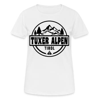 Tuxer Alpen - Frauen T-Shirt atmungsaktiv - Weiß - Vorne - AI Model Female 172 dark (172cm)