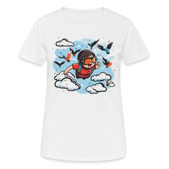 Sky High: Fallschirmspringen-Abenteuer - Frauen T-Shirt atmungsaktiv - Weiß - Vorne - AI Model Female 172 dark (172cm)