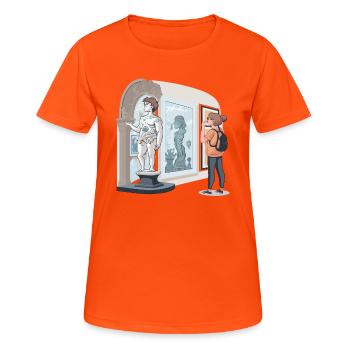 Schnorcheln mit Stil: Leben im Meer - Frauen T-Shirt atmungsaktiv - Neonorange - Vorne - AI Model Female 172 dark (172cm)