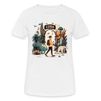 Parc à thème Thrill: Parc d’attractions Fun - T-shirt respirant Femme - blanc - Devant - AI Model Female 172 dark (172cm)