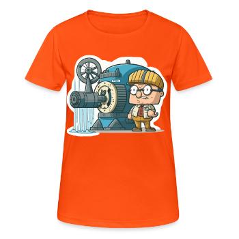 Power of Wind: Wind Energy - Women's Breathable T-Shirt - neon orange - Front - AI Model Female 172 dark (172cm)