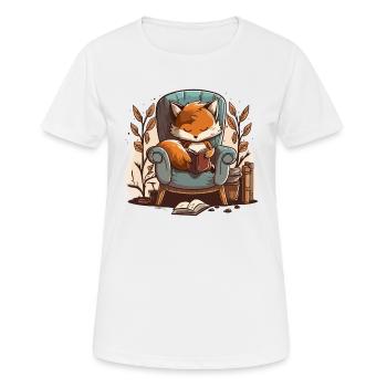 Foxy Reader - Frauen T-Shirt atmungsaktiv - Weiß - Vorne - AI Model Female 172 dark (172cm)