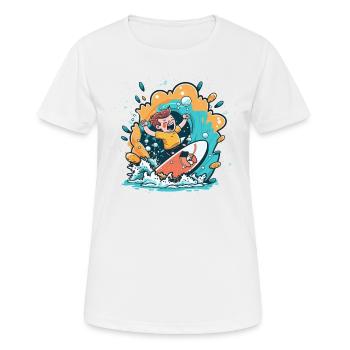 Surfs vers le haut - T-shirt respirant Femme - blanc - Devant - AI Model Female 172 dark (172cm)