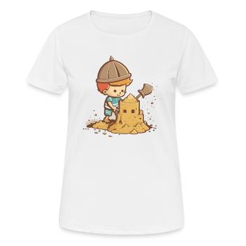 Sandburgen in der Sonne - Frauen T-Shirt atmungsaktiv - Weiß - Vorne - AI Model Female 172 dark (172cm)