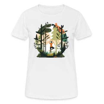 Flux forestier - T-shirt respirant Femme - blanc - Devant - AI Model Female 172 dark (172cm)