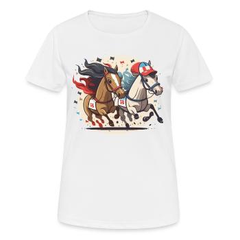 Gloire au galop - T-shirt respirant Femme - blanc - Devant - AI Model Female 172 dark (172cm)