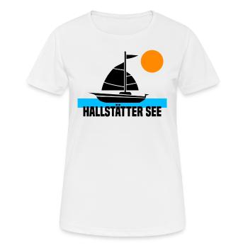 Hallstätter See - Frauen T-Shirt atmungsaktiv - Weiß - Vorne - AI Model Female 172 dark (172cm)