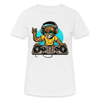 Geparden-Beats - Frauen T-Shirt atmungsaktiv - Weiß - Vorne - AI Model Female 172 dark (172cm)