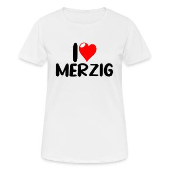 merzig saar - Frauen T-Shirt atmungsaktiv - Weiß - Vorne - AI Model Female 172 dark (172cm)