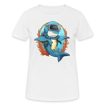 Aventures en mer profonde avec les dauphins - T-shirt respirant Femme - blanc - Devant - AI Model Female 172 dark (172cm)