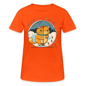 Feline Fine - Women's Breathable T-Shirt - neon orange - Front - AI Model Female 172 dark (172cm)