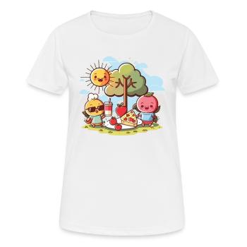 Korb der Freude - Frauen T-Shirt atmungsaktiv - Weiß - Vorne - AI Model Female 172 dark (172cm)