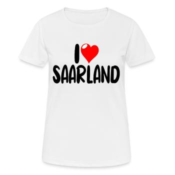 Saarland - Frauen T-Shirt atmungsaktiv - Weiß - Vorne - AI Model Female 172 dark (172cm)