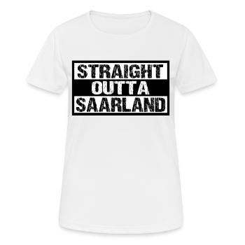 Saarland - Frauen T-Shirt atmungsaktiv - Weiß - Vorne - AI Model Female 172 dark (172cm)