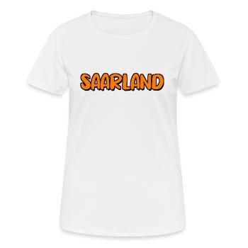 Saarland - Frauen T-Shirt atmungsaktiv - Weiß - Vorne - AI Model Female 172 dark (172cm)