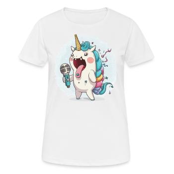 Einhorn-Harmonien - Frauen T-Shirt atmungsaktiv - Weiß - Vorne - AI Model Female 172 dark (172cm)