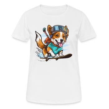 Paw-some poudres - T-shirt respirant Femme - blanc - Devant - AI Model Female 172 dark (172cm)