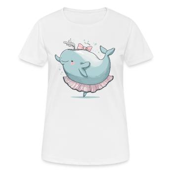 Wal-Walzer - Frauen T-Shirt atmungsaktiv - Weiß - Vorne - AI Model Female 172 dark (172cm)