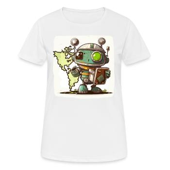 Roboter-Abenteurer - Frauen T-Shirt atmungsaktiv - Weiß - Vorne - AI Model Female 172 dark (172cm)