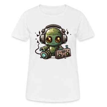 Beats und Bots - Frauen T-Shirt atmungsaktiv - Weiß - Vorne - AI Model Female 172 dark (172cm)