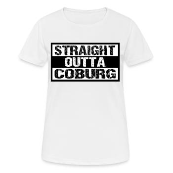 Coburg - Frauen T-Shirt atmungsaktiv - Weiß - Vorne - AI Model Female 172 dark (172cm)