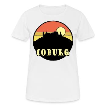 Coburg - Frauen T-Shirt atmungsaktiv - Weiß - Vorne - AI Model Female 172 dark (172cm)