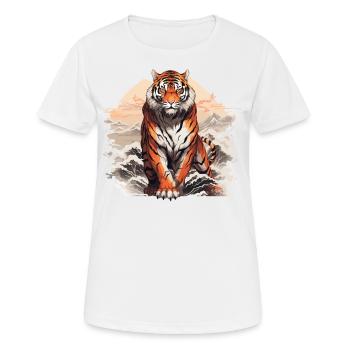 Bengal Tiger Japanese Great Wave Kanagawa - Women's Breathable T-Shirt - white - Front - AI Model Female 172 dark (172cm)