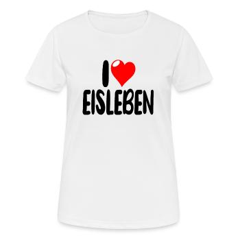 Eisleben - Frauen T-Shirt atmungsaktiv - Weiß - Vorne - AI Model Female 172 dark (172cm)