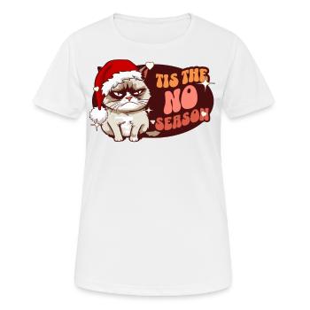 It's The No Season Angry Cat Women Funny Christmas - Frauen T-Shirt atmungsaktiv - Weiß - Vorne - AI Model Female 172 dark (172cm)