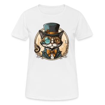 Félin Chic - T-shirt respirant Femme - blanc - Devant - AI Model Female 172 dark (172cm)