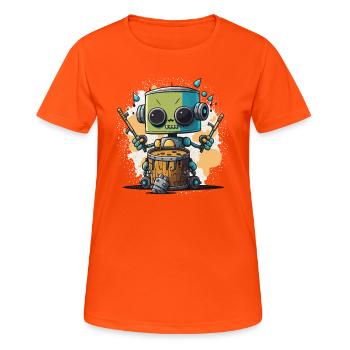 Beat-Maschine - Frauen T-Shirt atmungsaktiv - Neonorange - Vorne - AI Model Female 172 dark (172cm)