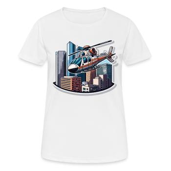 Der Urban Aviator - Frauen T-Shirt atmungsaktiv - Weiß - Vorne - AI Model Female 172 dark (172cm)