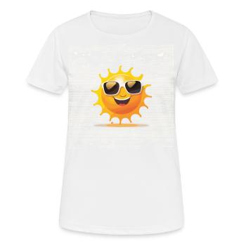 Disposition ensoleillée - T-shirt respirant Femme - blanc - Devant - AI Model Female 172 dark (172cm)