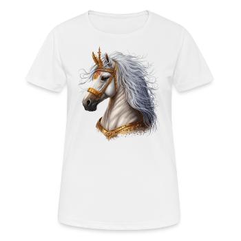 Königliches Ross - Frauen T-Shirt atmungsaktiv - Weiß - Vorne - AI Model Female 172 dark (172cm)