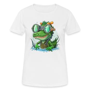 Krokodil und Schnorchel - Frauen T-Shirt atmungsaktiv - Weiß - Vorne - AI Model Female 172 dark (172cm)