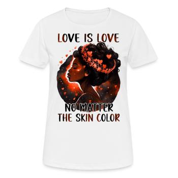 Love is Love - Black History Month African - Women's Breathable T-Shirt - white - Front - AI Model Female 172 dark (172cm)