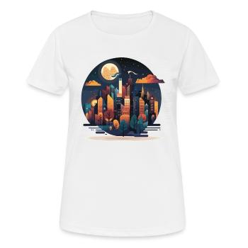 L’explorateur nocturne - T-shirt respirant Femme - blanc - Devant - AI Model Female 172 dark (172cm)