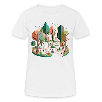 L’amoureux de la nature citadine - T-shirt respirant Femme - blanc - Devant - AI Model Female 172 dark (172cm)