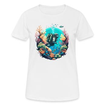 L’explorateur sous-marin - T-shirt respirant Femme - blanc - Devant - AI Model Female 172 dark (172cm)