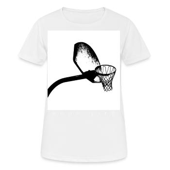 Hoop Basketball Player Hoop Black Graphic - Women's Breathable T-Shirt - white - Front - AI Model Female 172 dark (172cm)