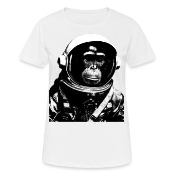 Space Monkey Astronaut Anzug Astronomie Mondlandung - Frauen T-Shirt atmungsaktiv - Weiß - Vorne - AI Model Female 172 dark (172cm)