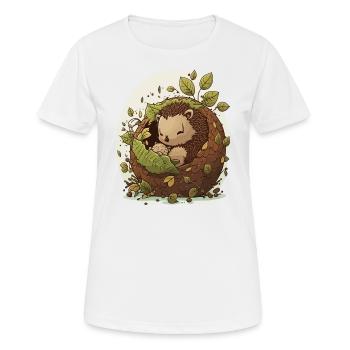 Kuscheliger Igel - Frauen T-Shirt atmungsaktiv - Weiß - Vorne - AI Model Female 172 dark (172cm)