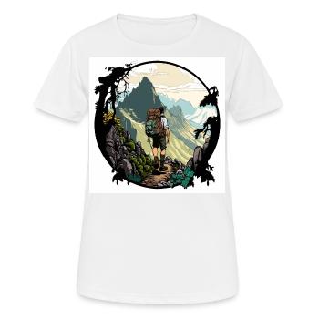 Explorateur de montagne - T-shirt respirant Femme - blanc - Devant - AI Model Female 172 dark (172cm)