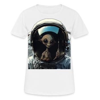 Astronaute hilarant drôle d’enlèvement extraterrestre - T-shirt respirant Femme - blanc - Devant - AI Model Female 172 dark (172cm)