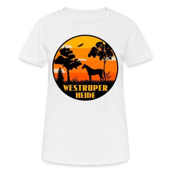 Westruper Heide - Frauen T-Shirt atmungsaktiv - Weiß - Vorne - AI Model Female 172 dark (172cm)
